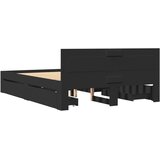  Okvir kreveta s uzglavljem crni 120x190 cm konstruirano drvo | shoptok.hr