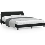 vidaXL Posteljni okvir z vzglavjem črn 160x200 cm blago | Shoptok.si