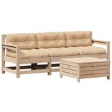  The Living Store Vrtna sedežna garnitura 4-delna z blazinami trdna borovina - Vrtna Sedežna Garnitura, (21455429) | Shoptok.si