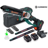 Humberg HM-437 PRO akumulatorska lančana pila za grane zelena, 2 &amp;times; 2,0 Ah, 10&amp;Prime; / 8&amp;Prime; Slike