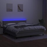  box spring s madracem LED svjetlosivi 160x200 cm tkanina | shoptok.hr