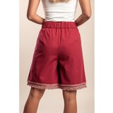 Fenzy Kratke Hlače Od Mješavine Pamuka I Lana, Boje Bordo | shoptok.hr