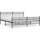  The Living Store Kovinski posteljni okvir z vzglavjem in vznožjem črn 200x200 cm - Posteljni Okvir, (21454260) | Shoptok.si
