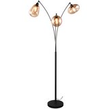 Tri O Črna/oranžna stoječa svetilka s steklenim senčnikom (višina 200 cm) Lumina – Cene