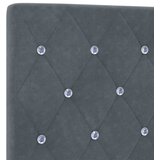 Krevet s box springom madracem i LED-om Tamnosiva 90 x 190 cm - Tamnosiva Jjedan Kristal s dugmadima | shoptok.hr