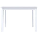  Blagovaonski stol bijeli 114 x 71 x 75 cm od drva kaučukovca | shoptok.hr