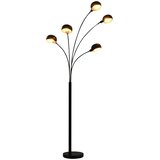 vidaXL Stoječa svetilka 200 cm 5 x E14 črna in zlata | Shoptok.si