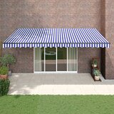 vidaXL Zložljiva tenda modra in bela 5x3 m blago in aluminij Cene