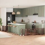 vidaXL Ograda za pse z vrati zložljiva 12 panelov rjava 600 cm les | Shoptok.si