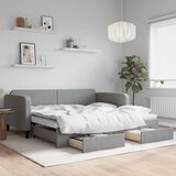 Dnevni krevet na razvlačenje svjetlosivi 100x200 cm od tkanine | shoptok.hr