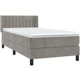 Box spring krevet s madracem svjetlosivi 80 x 200 cm baršunasti | shoptok.hr