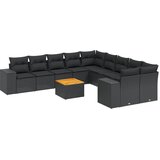  11-dijelni set vrtnih sofa od poliratana s jastucima crni Crna 83 x 62 x 69 cm | shoptok.hr