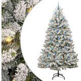 vidaXL Umestno božično drevo Zelena in Bela 240 cm PVC in kovina | Shoptok.si