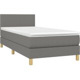 Krevet s oprugama i madracem tamnosivi 100 x 200 cm od tkanine | shoptok.hr