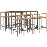  Barska garnitura 9-delna poli ratan in trden les akacije | Shoptok.si