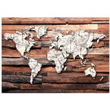  Samoljepljiva foto tapeta - Map On Wood 392x280 | shoptok.hr