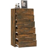  Komoda sa 6 ladica boja dimljenog hrasta 50 x 34 x 96 cm drvena | shoptok.hr