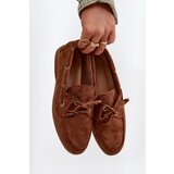 Boto Women's Loafers Moccasins With Lacing Camel Calivra | Shoptok.si