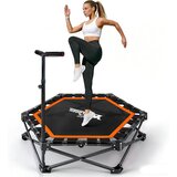Nettlife Zložljiv notranji trampolin - Mini fitnes trampolin z nastavljivim ročajem - Nosilnost 150 kg - &amp;Oslash; 86,5 cm - Za odrasle in otroke - Dom, (5000227707) Slike