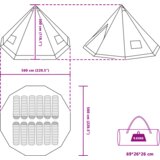 vidaXL Obiteljski tipi šator sivi i narančasti vodootporan za 12 osoba | shoptok.hr