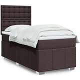  Box spring postelja z vzmetnico temno rjava 90x200 cm blago, (21291279) | Shoptok.si