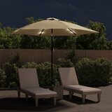  Vrtni suncobran s LED svjetlima i čeličnom šipkom 300 cm bež | Eponuda.com