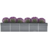  Povišena vrtna gredica od pocinčanog čelika 400x80x45 cm siva | shoptok.hr