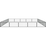  Ograda za pse s 24 panela crna 100 x 50 cm čelik obložen prahom | Shoptok.si