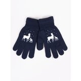 Yoclub dečije rukavice Five-Finger RED-0012G-AA5A-013 Navy Blue Cene
