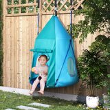 Outsunny Vrtna gugalnica s šotorom za otroke od 3 do 8 let, gnezdo Ø100 cm z nastavljivimi vrvmi, modra, (20710900) | Shoptok.si