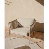 Kave Home Kremno bel/sivorjav kovinski/oblazinjen vrtni fotelj Zivia – | Shoptok.si