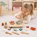 Ginger Home Drveni kuhinjski set s pločom za kuhanje, posuđem i hranom za rezanje | shoptok.hr