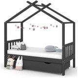  Okvir za dječji krevet s ladicom tamnosivi 80 x 160 cm borovina | shoptok.hr