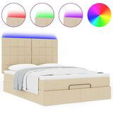  Otomanski krevet s madracem i LED krem 140x190 cm tkanine | shoptok.hr