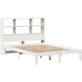 vidaXL Krevet s regalom z knjige bez madraca bijeli 120x190cm borovina | shoptok.hr