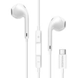 Oem Mayaxess, Žične USB-C slušalke z vgrajenim mikrofonom za iPhone 17 / 17 Pro / 17 Pro Max / 17 Air, Bela, (5000228722) | Shoptok.si