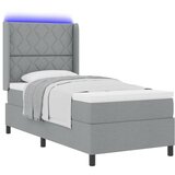  LED Box Spring Krevet Svijetlo siva 100 x 200 cm tkanina | shoptok.hr