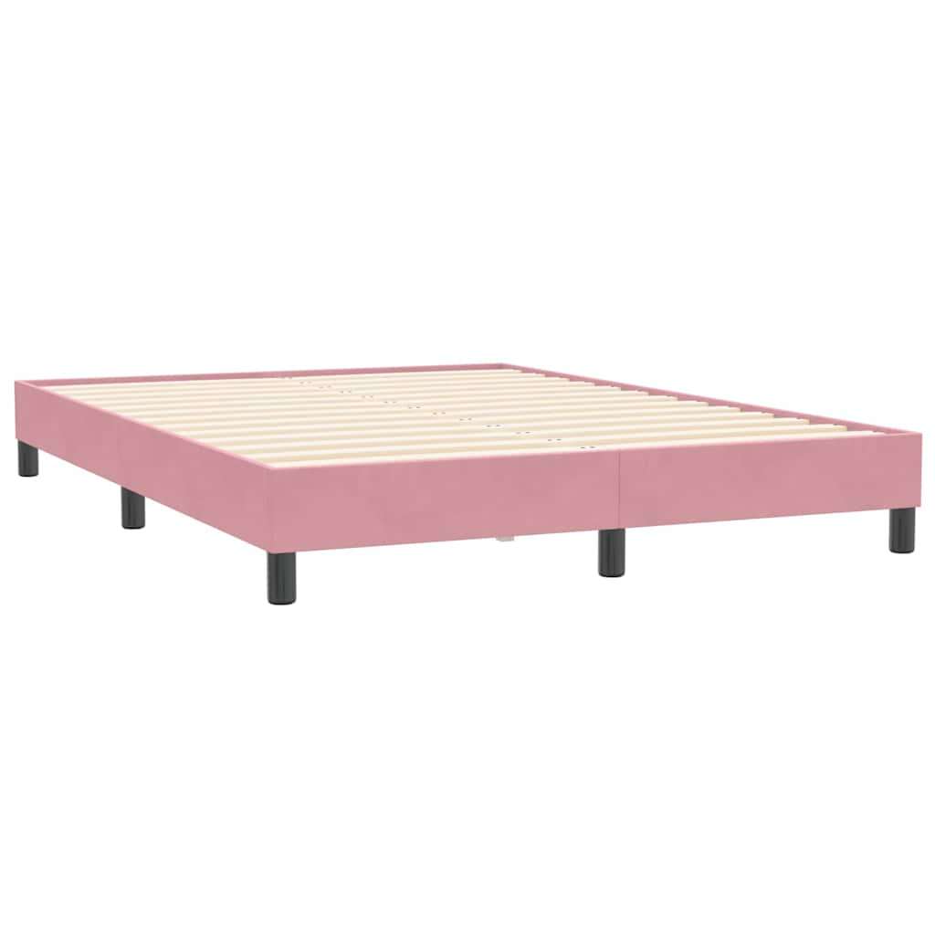  Box spring postelja z vzmetnico roza 160x210 cm žamet, (21790812) | Shoptok.si