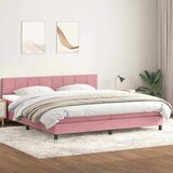  s oprugama i madracem ružičasti 180x210 cm baršunasti | shoptok.hr