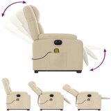 vidaXL Električni masažni naslonjač na podizanje od tkanine krem | shoptok.hr