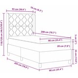  Krevet s opruga kutije Sivo-smeđa 90 x 200 cm tkanina | shoptok.hr