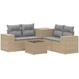  Set sofe 6 kom. Bež i svijetlo siva Poli Rattan i čelik | shoptok.hr