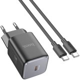 hoco. tip C zidni punjač + tip C na tip C kabel PD QC 30W GaN N43 crna Cene