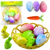  Easter Decorations In Basket Bunnies Eggs Carrot 6pcs | shoptok.hr