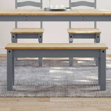 vidaXL Blagovaonska klupa Panama sivi 105x30x45 cm od masivne borovine | shoptok.hr