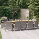 vidaXL 13-dijelni vrtni blagovaonski set s jastucima sivi | shoptok.hr