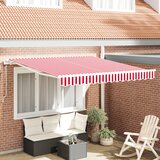 vidaXL Samodejna retraktibilna tenda rdeče in bele črte 350x250 cm Cene