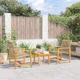  3-dijelni bistro set od poliratana i bagremovog drva bež | shoptok.hr