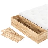 Karup Design Zakonska postelja iz masivnega bora s prostorom za shranjevanje z letvenim dnom 140x200 cm v naravni barvi Basement Bed – | Shoptok.si