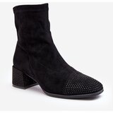 Boto Women's Low Heel Boots with Embellishment Black Vissias | shoptok.hr